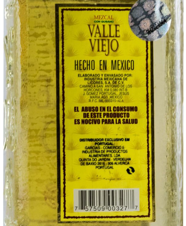 Mezcal Valle Viejo Com Gusano