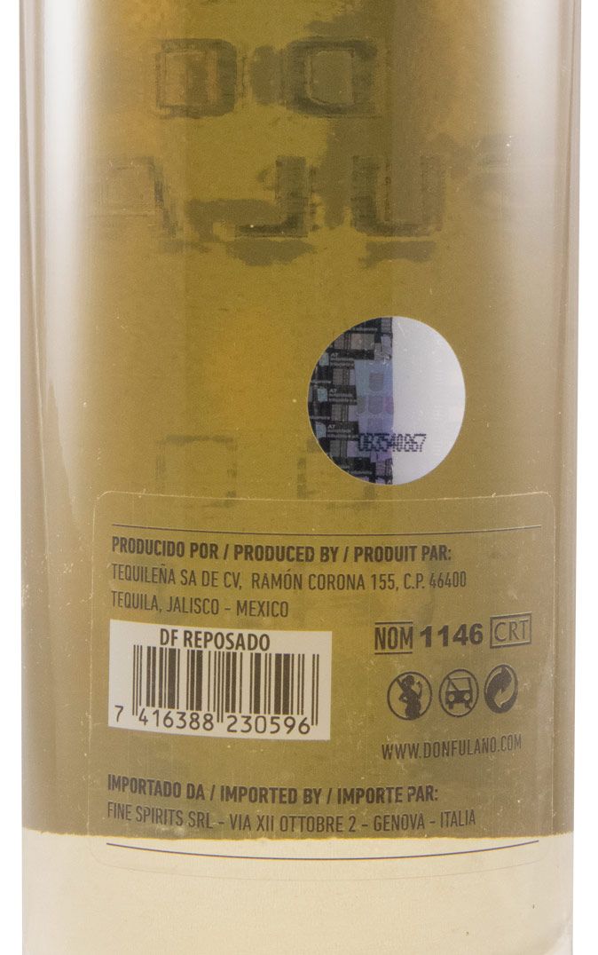 Tequila Don Fulano 100% Puro Agave Reposado