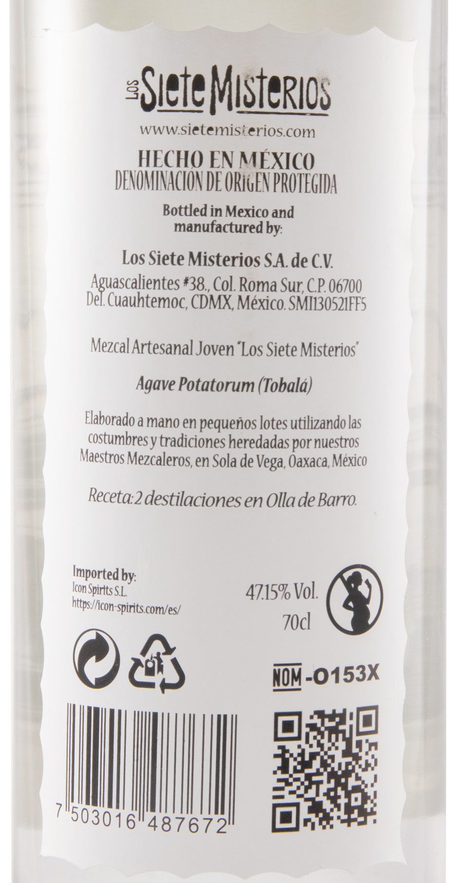 Mezcal Siete Misterios Tobalá