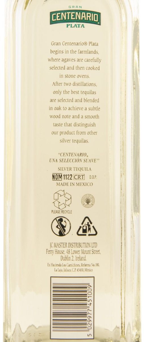 Tequila Gran Centenario Plata