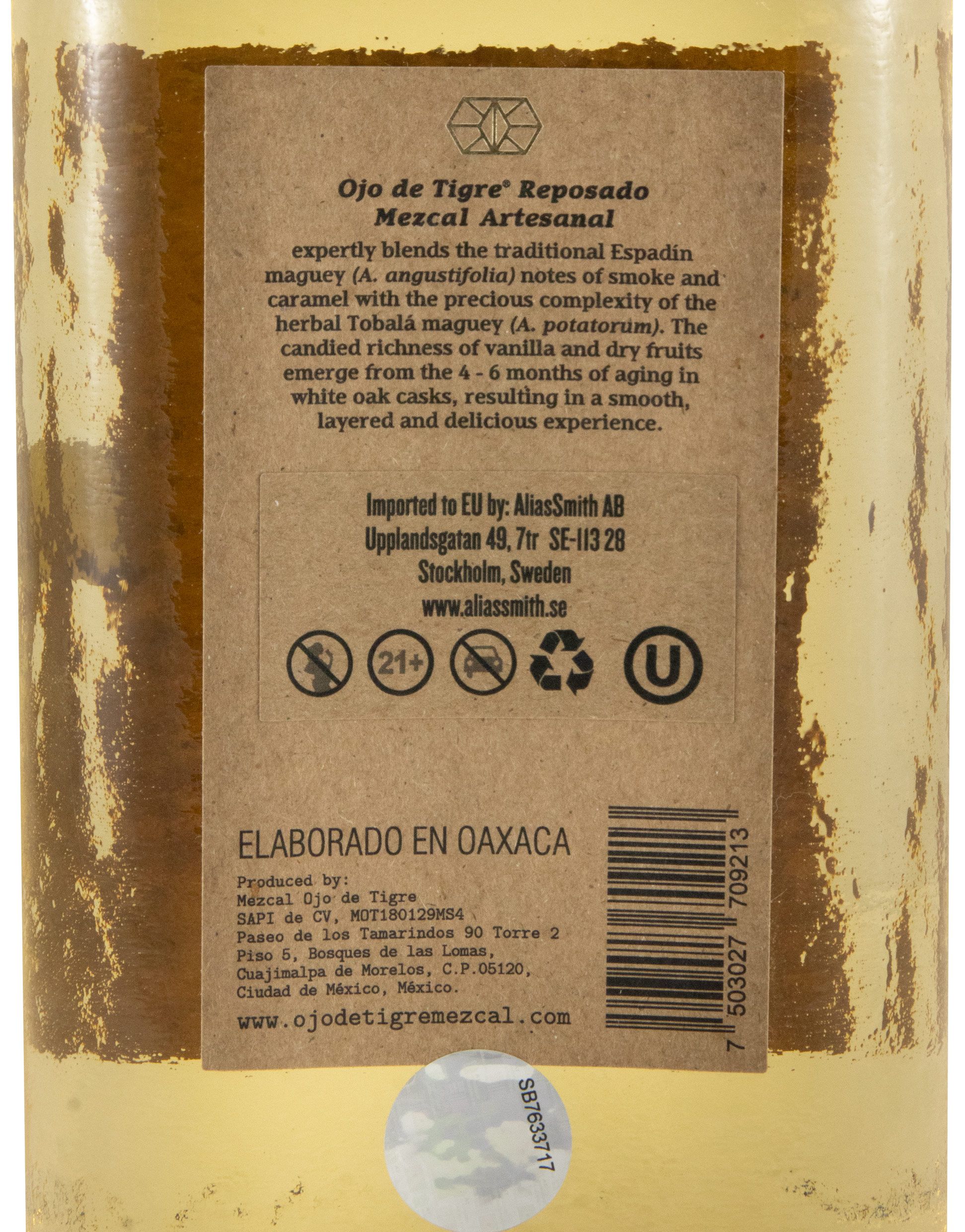 Mezcal Ojo de Tigre Espadim & Tobalá Reposado