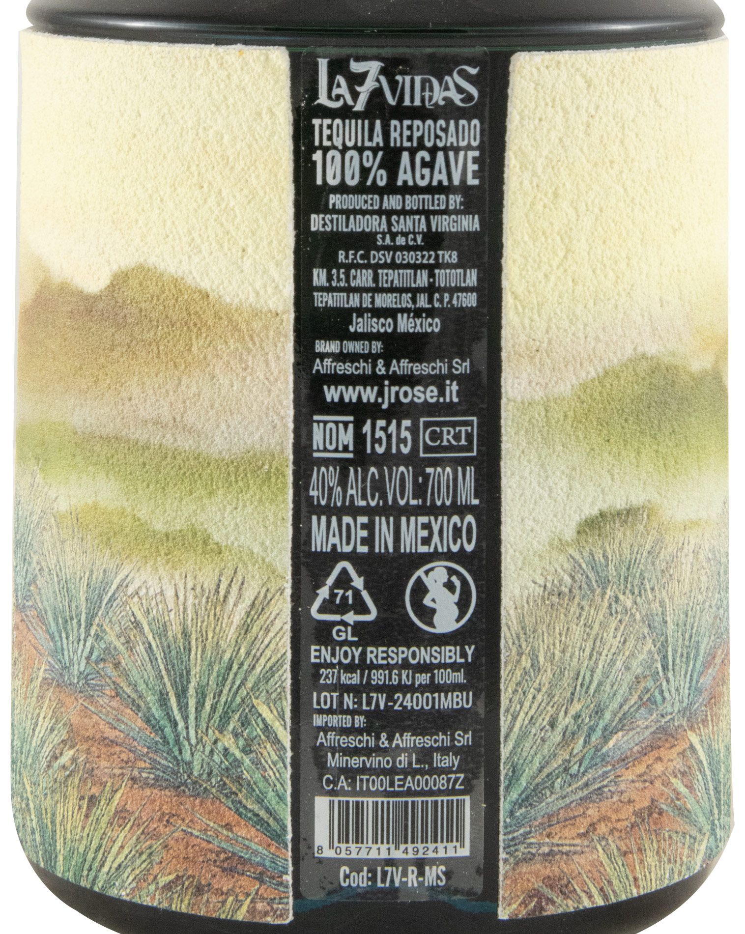 Tequila La7Vidas Reposado