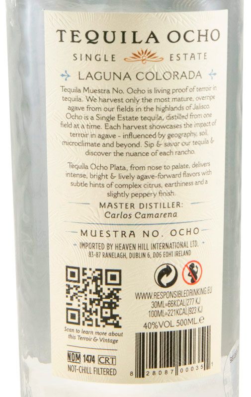 Tequila Ocho Plata 50cl