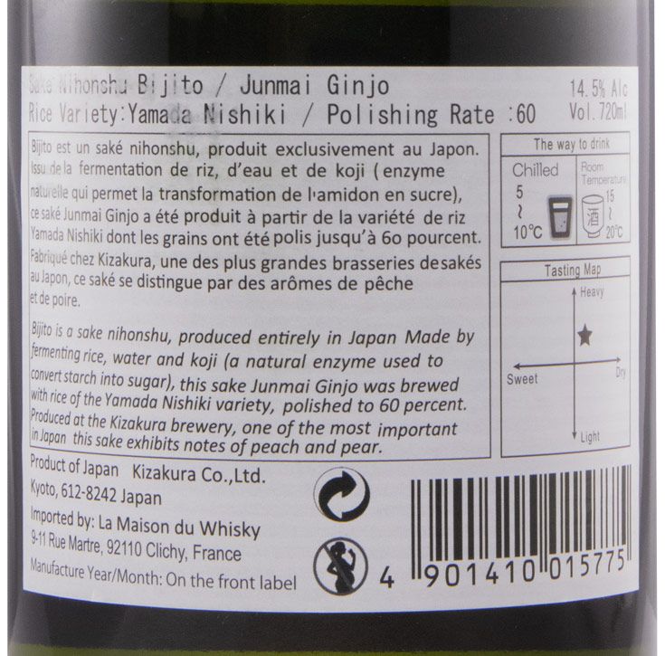 Sake Nihonshu Bijitu Junmai Ginjo