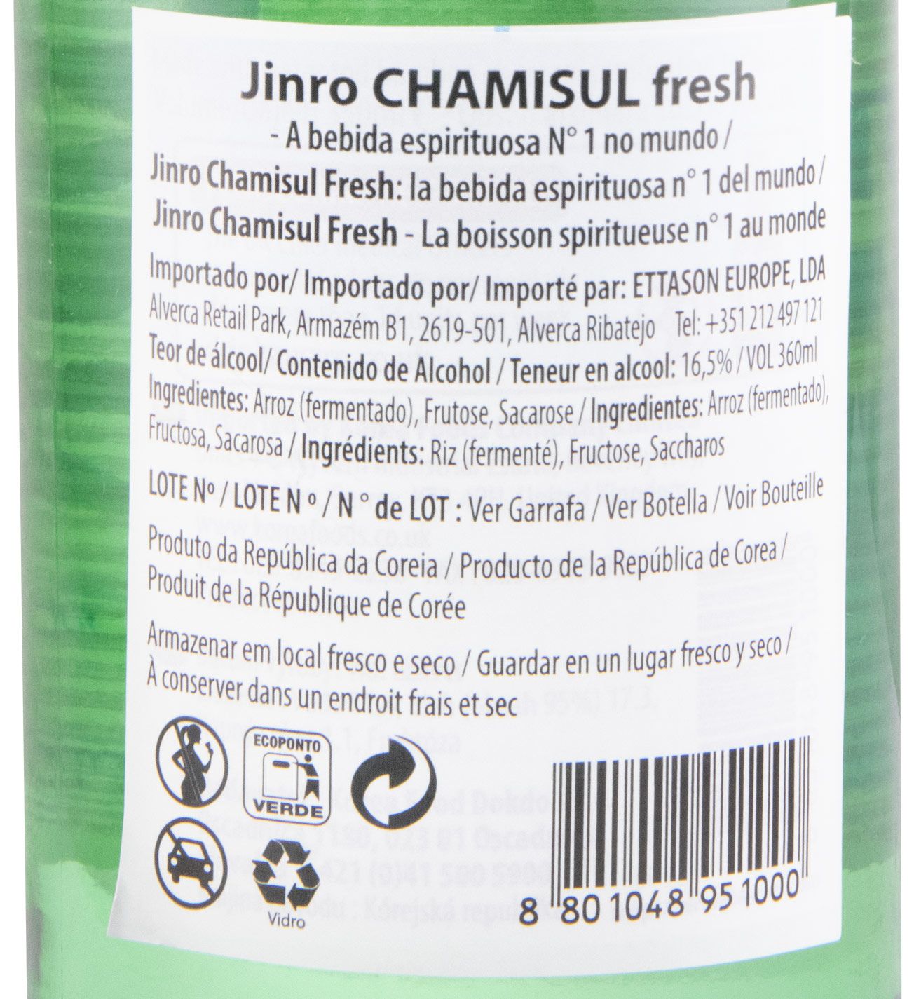 Soju Jinro Chamisul Fresh 36cl