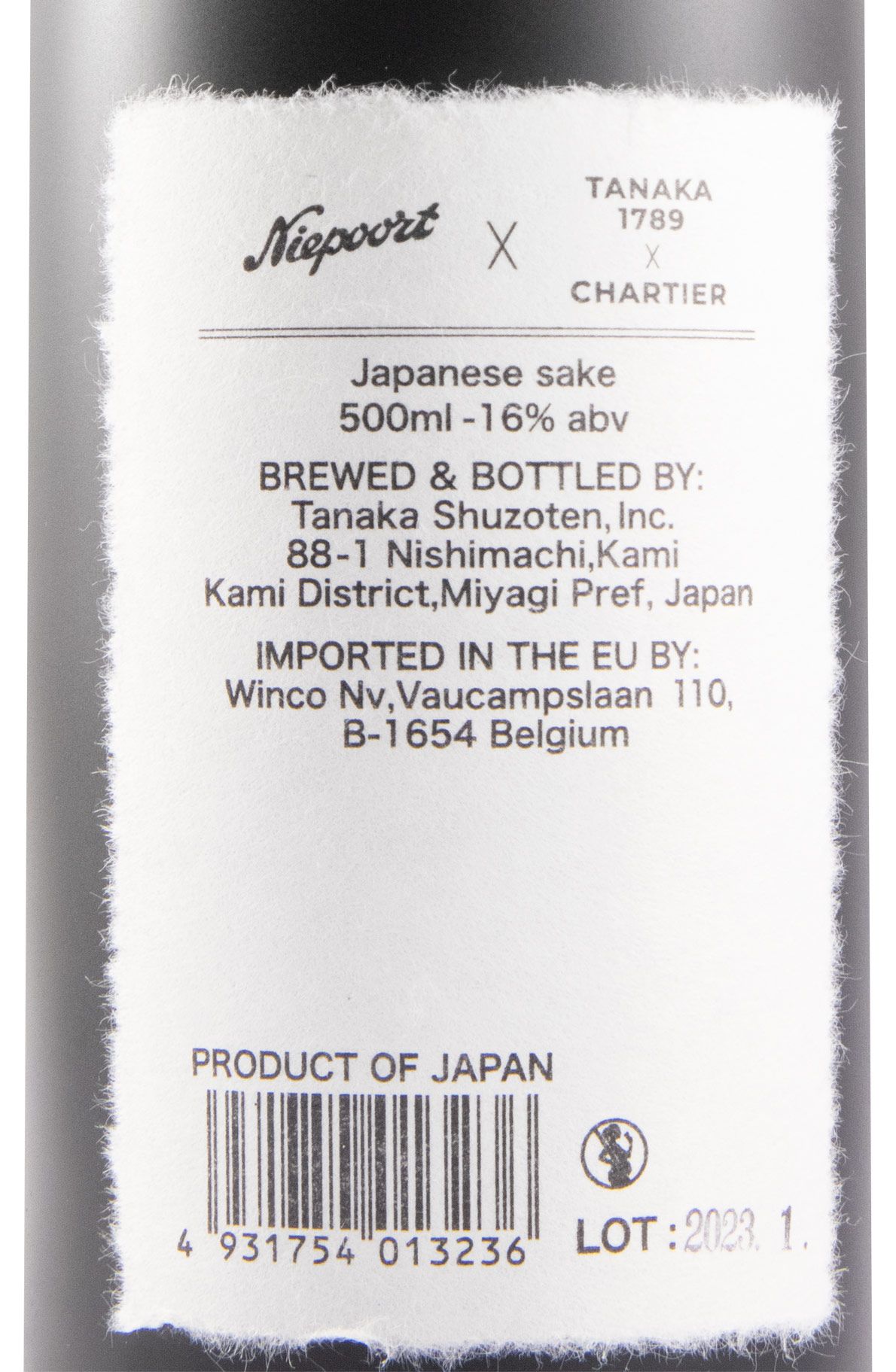 Sake Tanaka 1789 X Chartier Niepoort Edição Limitada 50cl