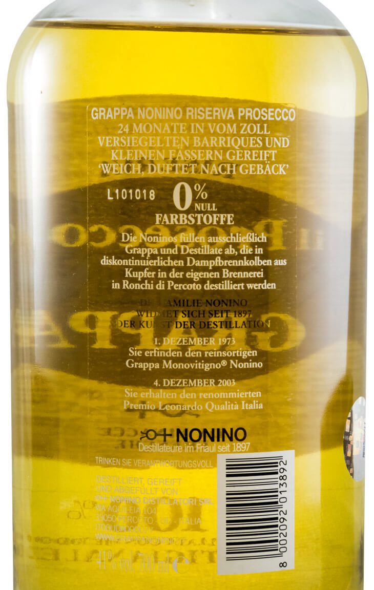 Grappa Nonino il Prosecco Riserva Barrique