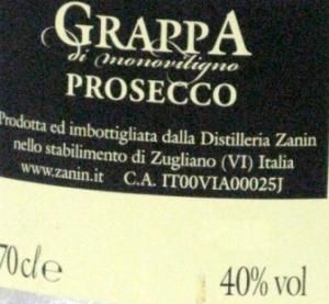 Grappa di Prosecco Zanin