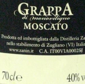 Grappa di Moscato Zanin