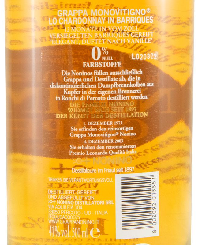 Grappa Nonino Chardonnay 50cl