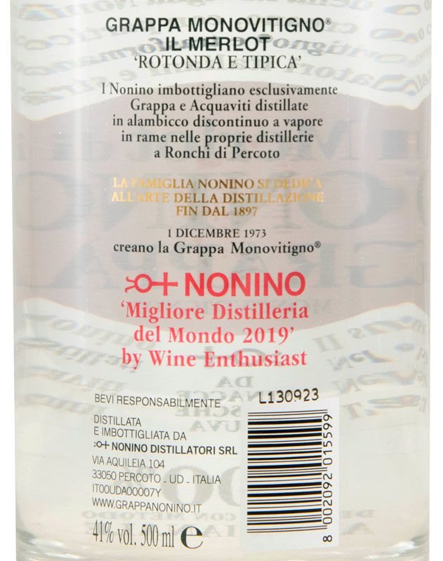 Grappa Nonino Merlot 50cl