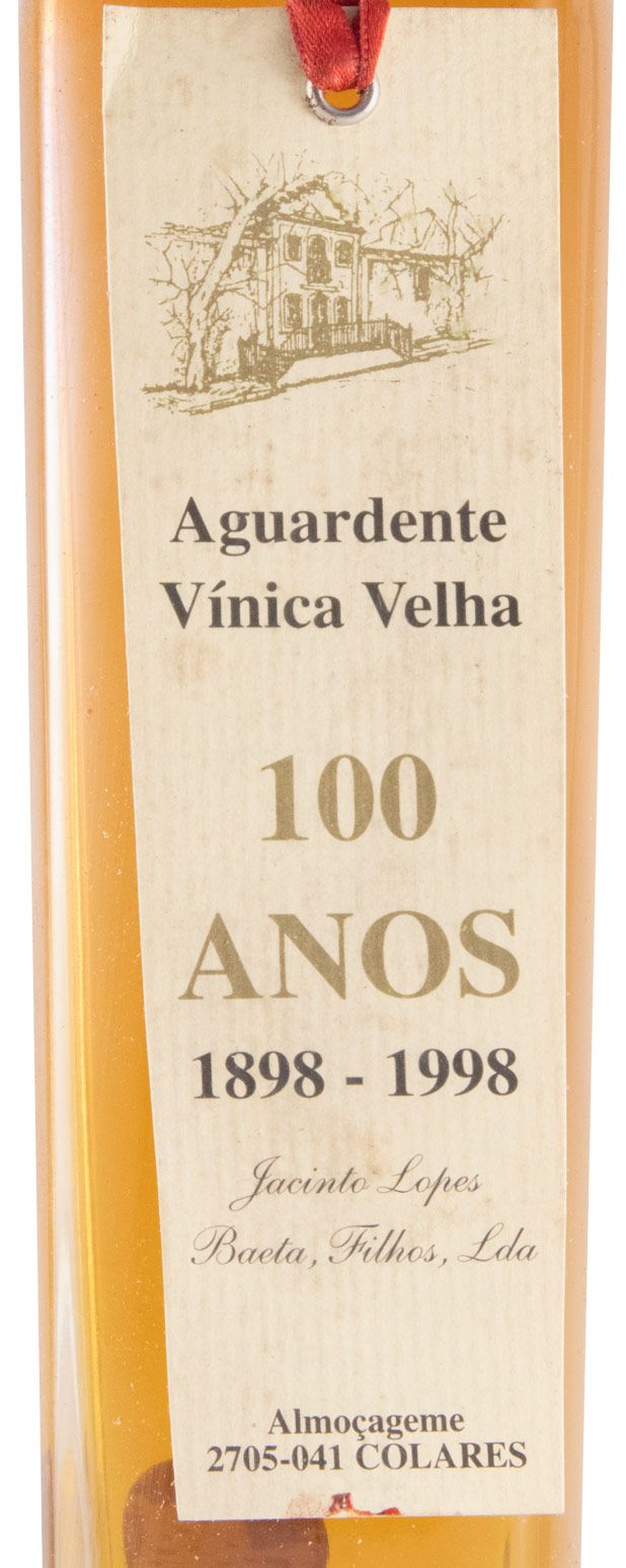 Aguardente Vínica Jacinto Lopes Baeta e Filhos Centenário 1898-1998 Velha 50cl