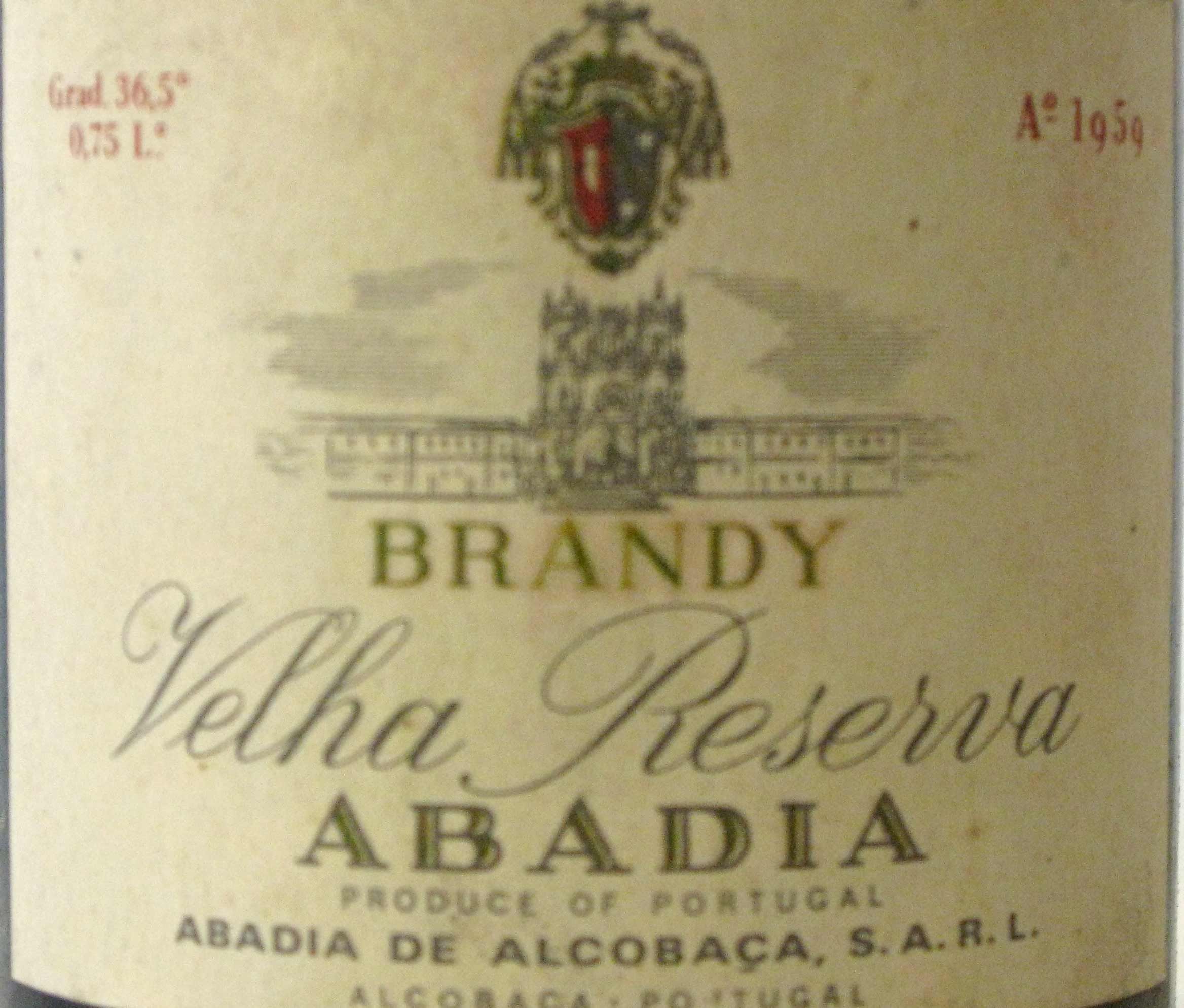 1959 Brandy Abadia Velha Reserva 75cl