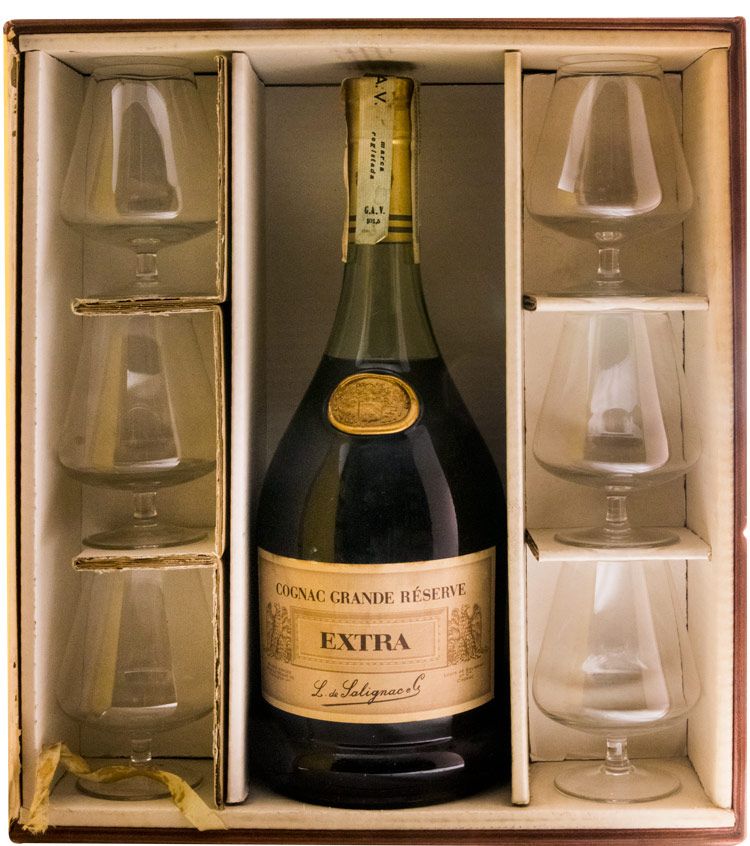 Cognac L. de Salignac Grande Reserve Extra c/6 Copos 1,5L