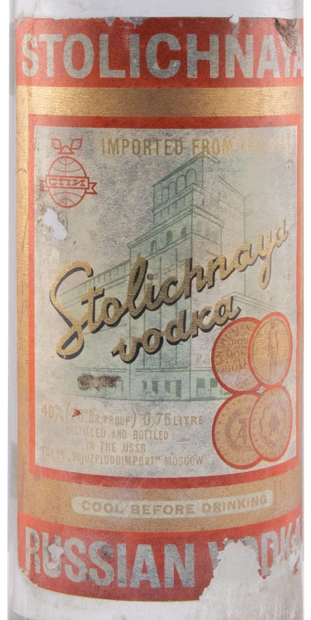 Vodka Stolichnaya (rótulo antigo) 76cl