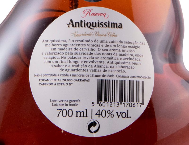 Aguardente Vínica Antiquíssima Reserva Velha