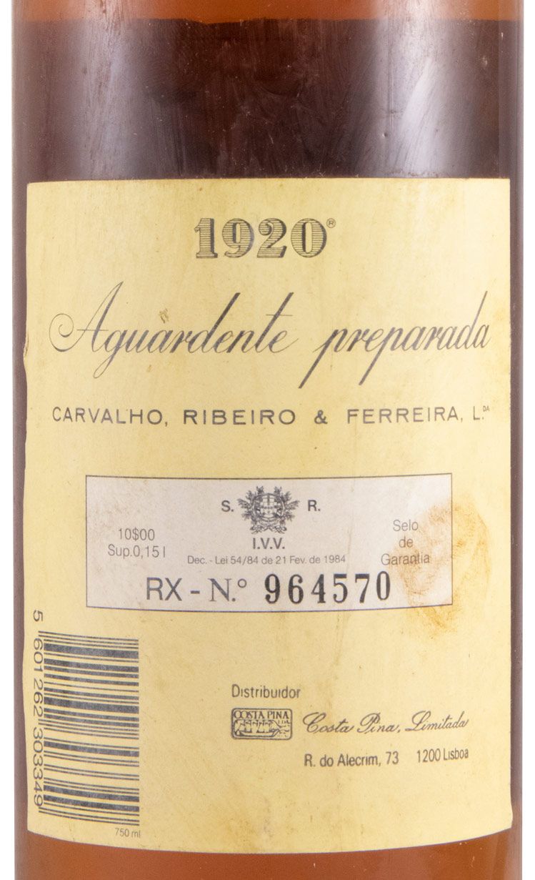 Aguardente Vínica 1920 (rótulo antigo)
