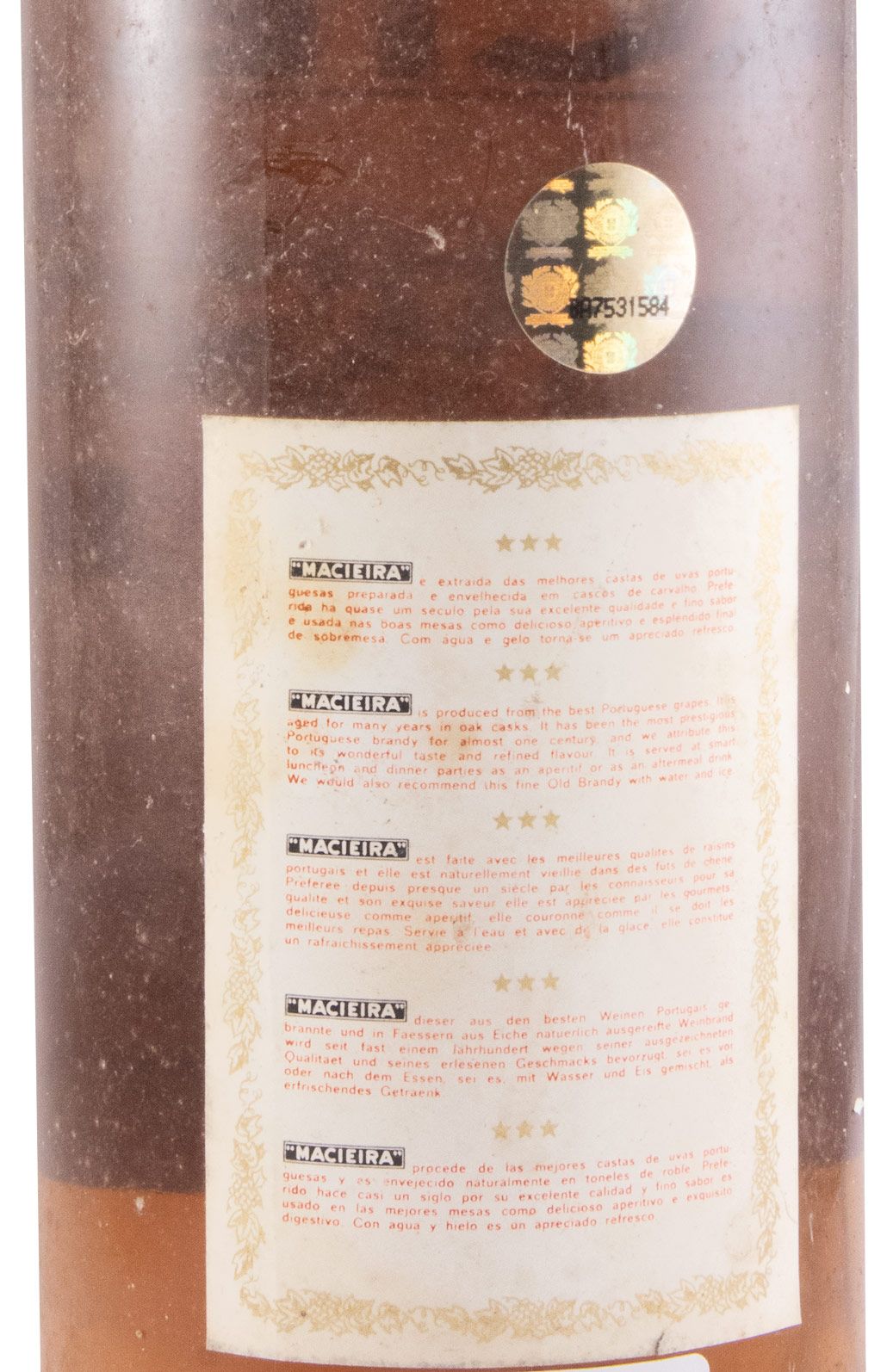 Brandy Macieira 3 Estrelas (rótulo branco) 1L