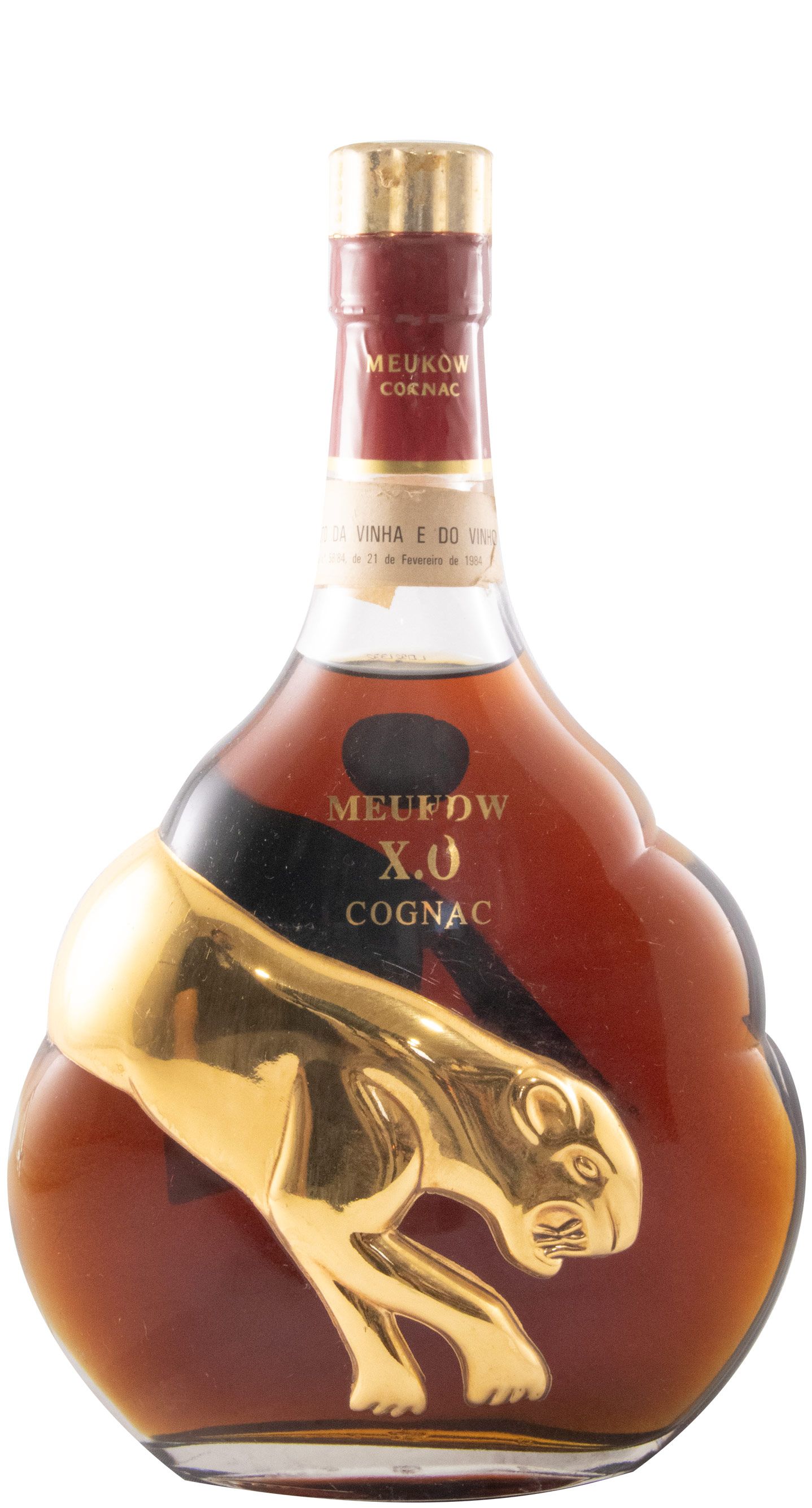 Cognac Meukow XO Gold Panther (garrafa antiga)