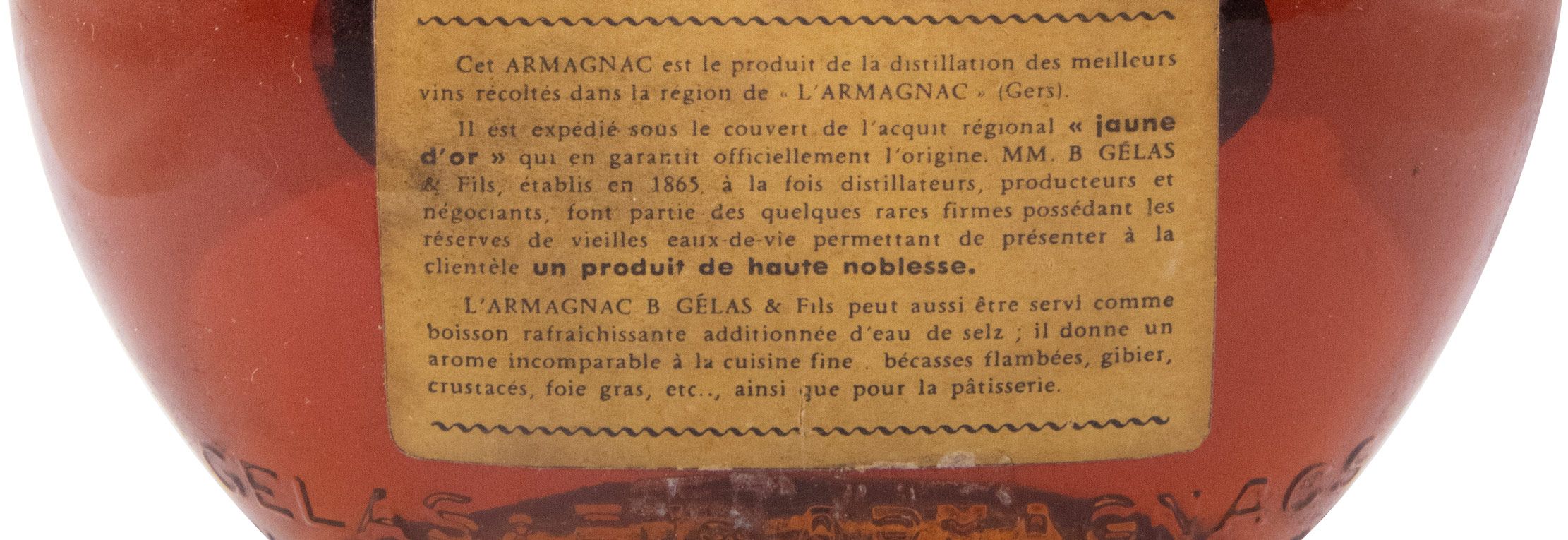 Armagnac B. Gelas et Fils Vieille Fine Hors d'Âge