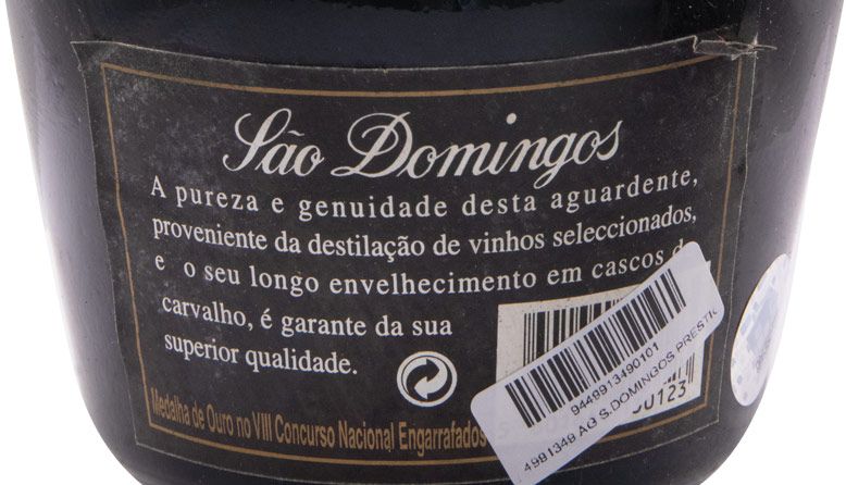 Aguardente Vínica São Domingos Prestígio Velhíssima (garrafa antiga)