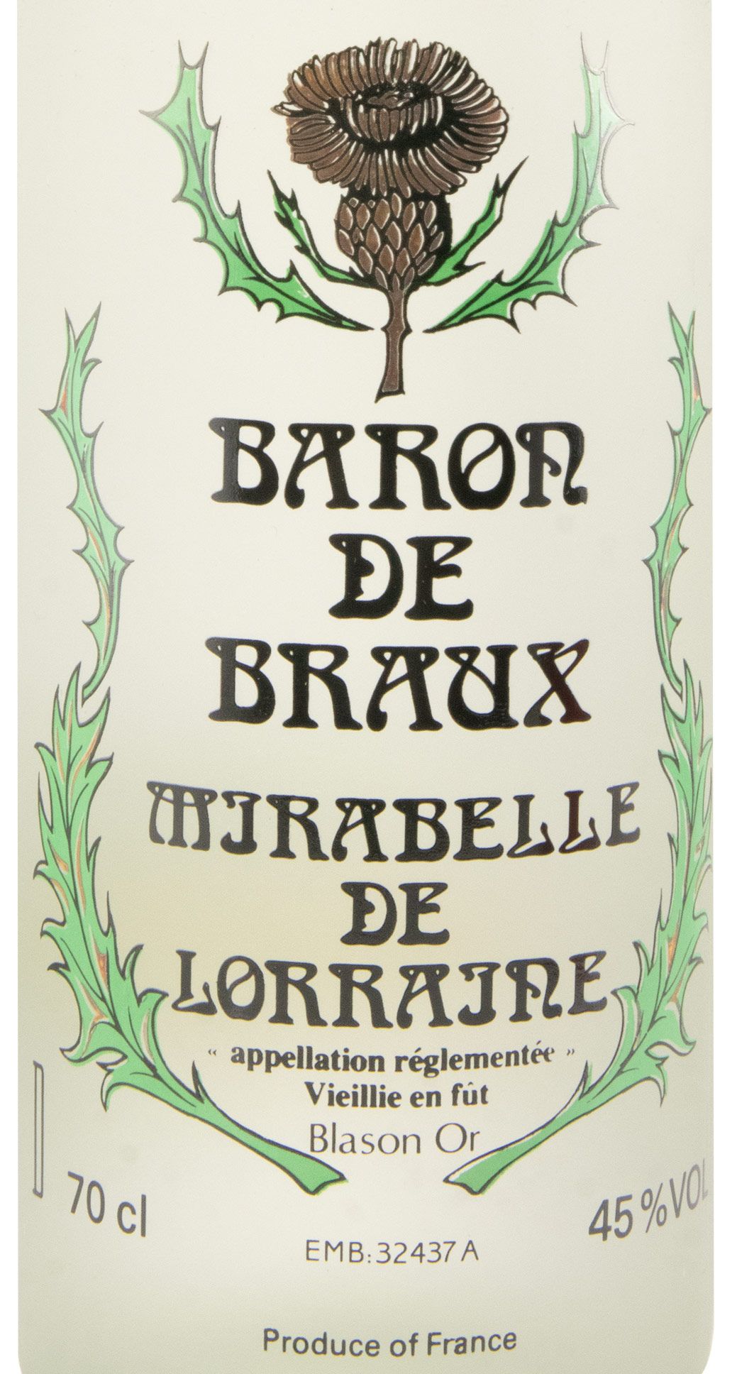 Aguardente Baron de Braux Mirabelle de Lorraine