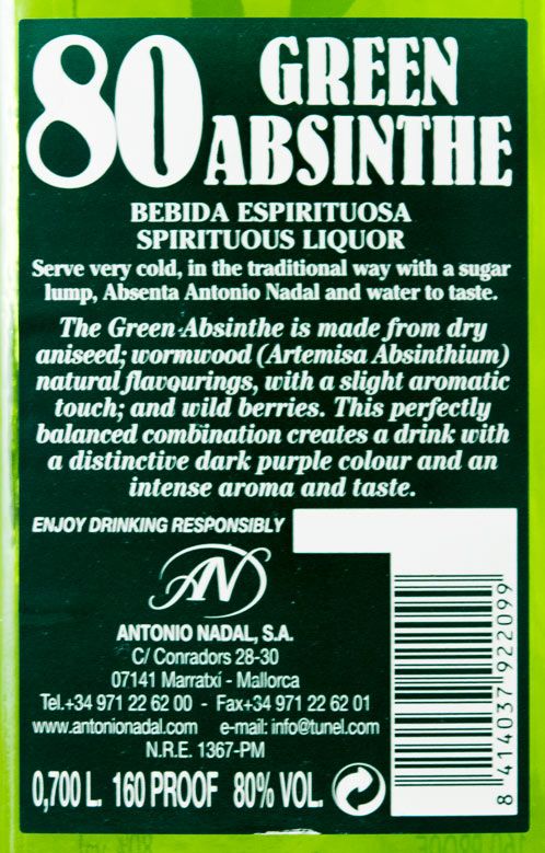 Absinto Túnel Green 80%