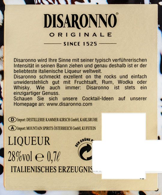 Disaronno Amaretto Roberto Cavalli Limited Edition