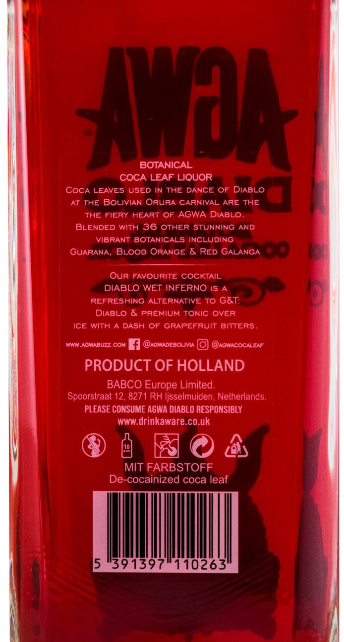 Licor Coca Leaf Botanical Agwa Diablo