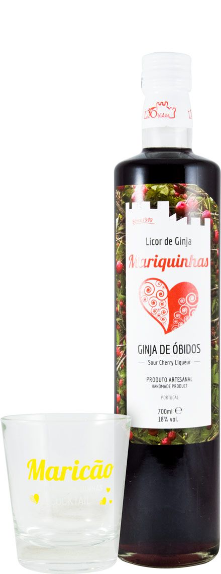 Licor de Ginja Mariquinhas c/Copo (Kit Maricão)
