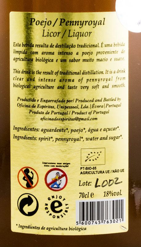Licor Biológico Poejo Oficina de Espíritos