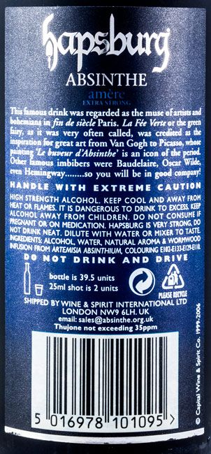Absinto Hapsburg Black Amere Extra Strong 50cl