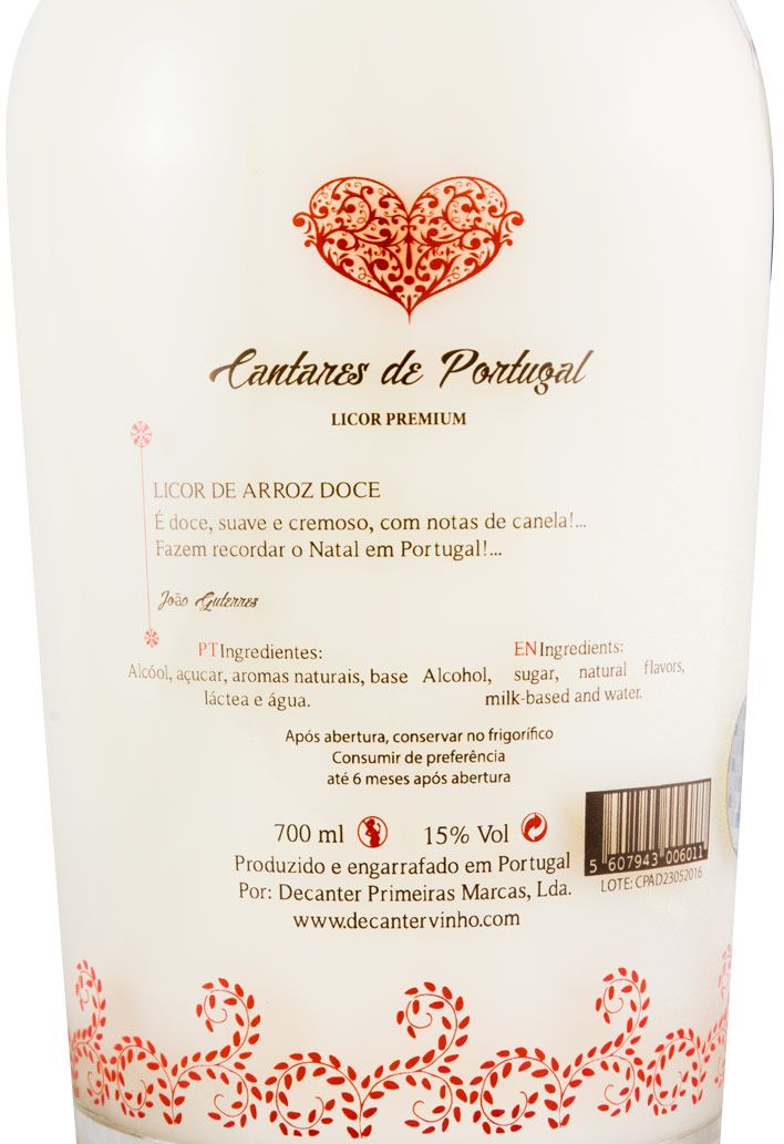 Licor Arroz Doce Cantares de Portugal