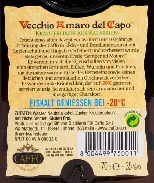 Liqueur Vecchio Amaro del Capo