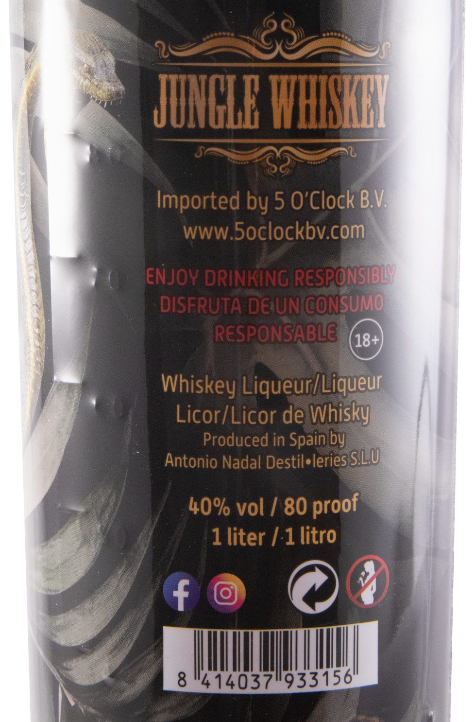 Licor de Whisky 5 O'Clock Jungle Banana 1L