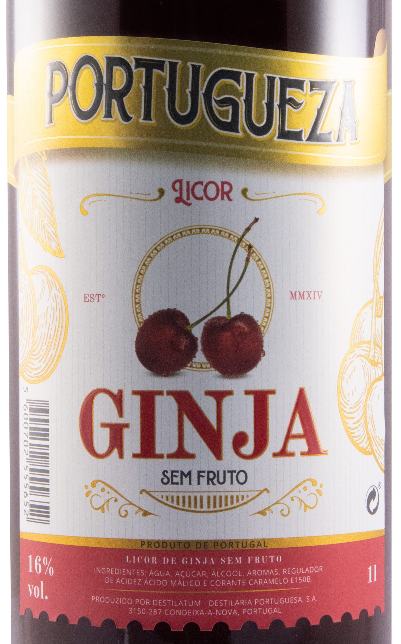 Ginja Liqueur Portugueza (no berries) 1L