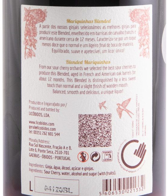 Ginja Liqueur Mariquinhas Reserva Blended 50cl