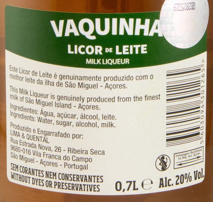Licor de Leite Vaquinha Lima & Quental