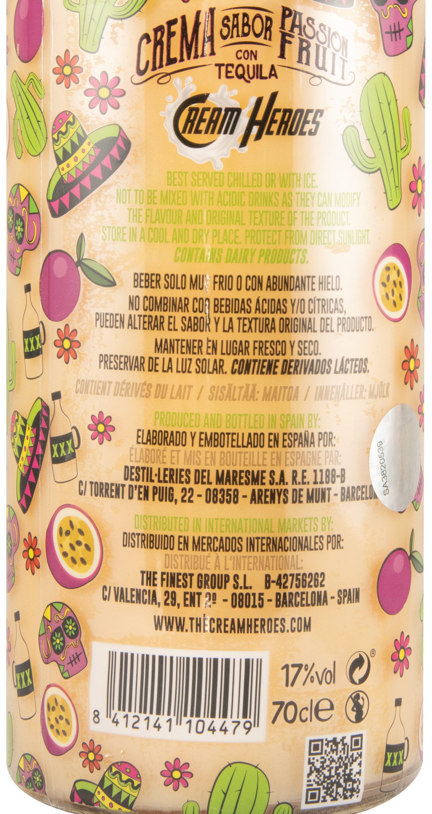 Tequila Liqueur Cream Heroes Passion Fruit