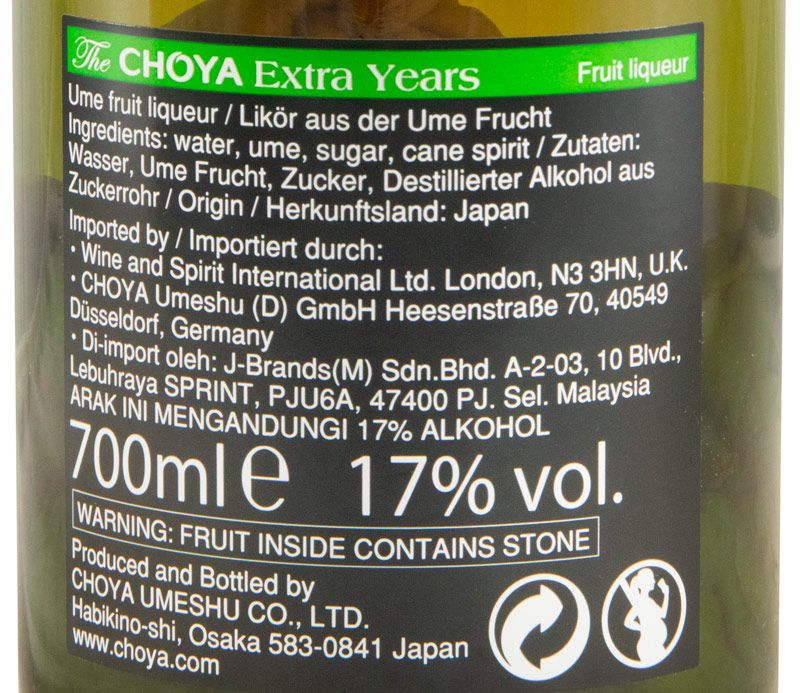 Licor The Choya Ume Fruit Extra Years