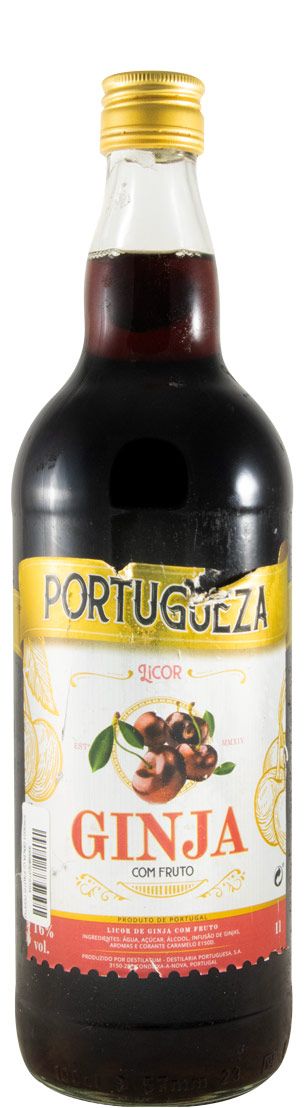 Licor de Ginja Portugueza (com fruto e rótulo danificado) 1L