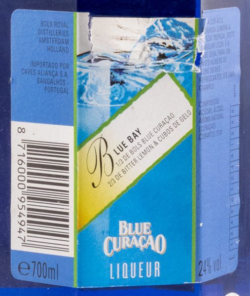 Licor Blue Curacao Bols (garrafa antiga)