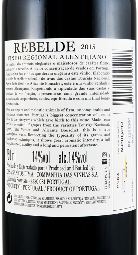 2015 Casa Santos Lima Rebelde tinto