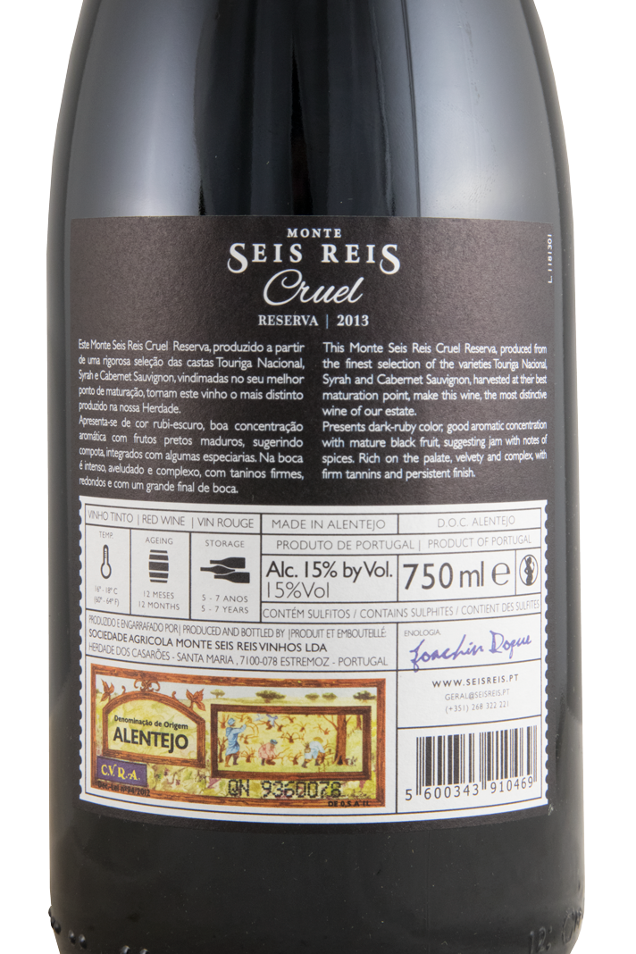 2013 Monte Seis Reis Cruel Reserva tinto