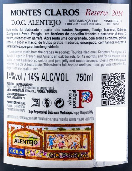 2014 Montes Claros Reserva tinto