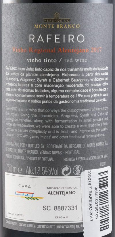 2017 Herdade do Monte Branco Rafeiro tinto