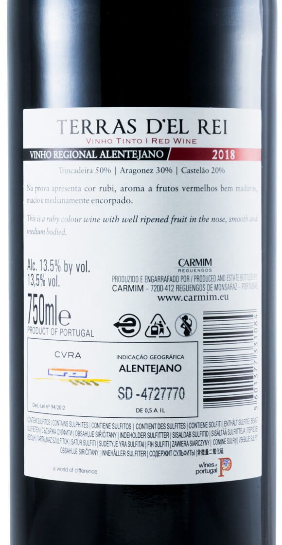 2018 Terras del Rei tinto