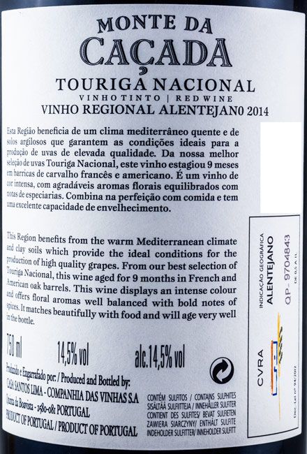 2014 Casa Santos Lima Monte da Caçada Touriga Nacional tinto
