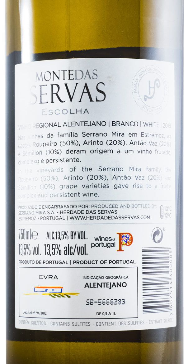 2018 Monte das Servas Escolha White