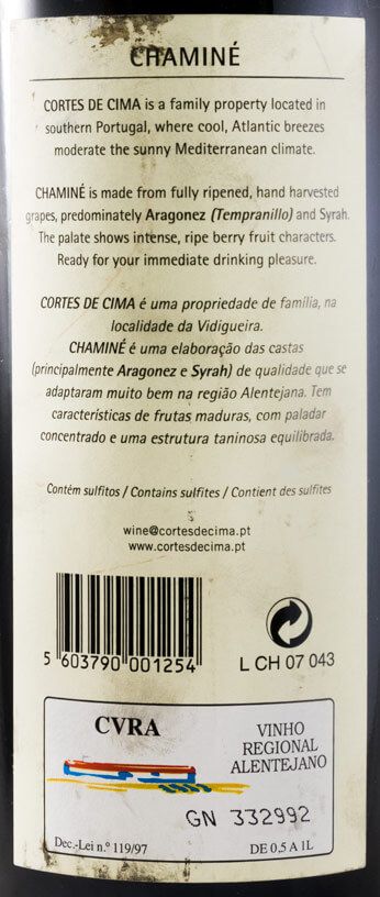 2016 Cortes de Cima Chaminé red